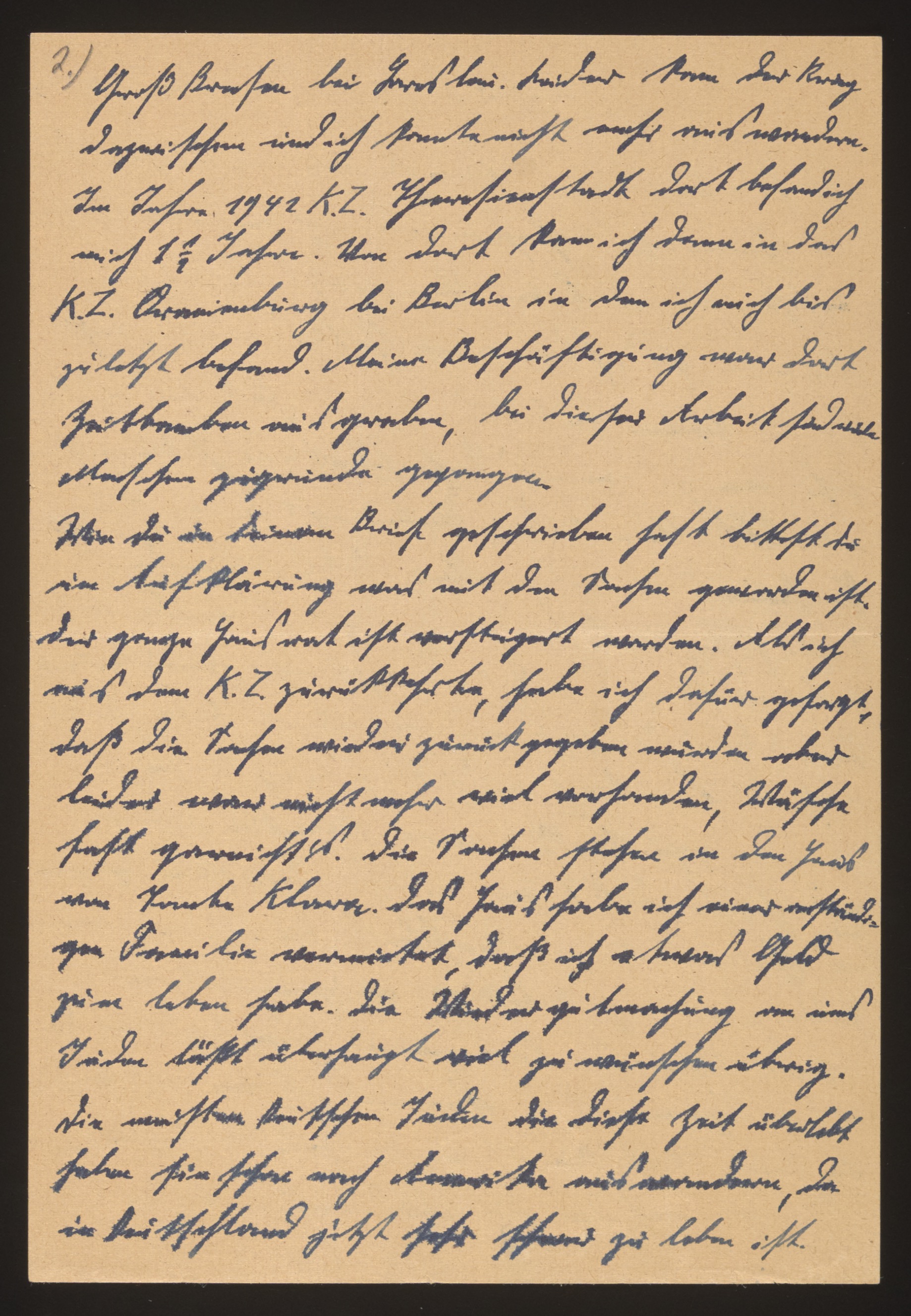 Handwritten letter to cousin — deportation (page 2 of 3)