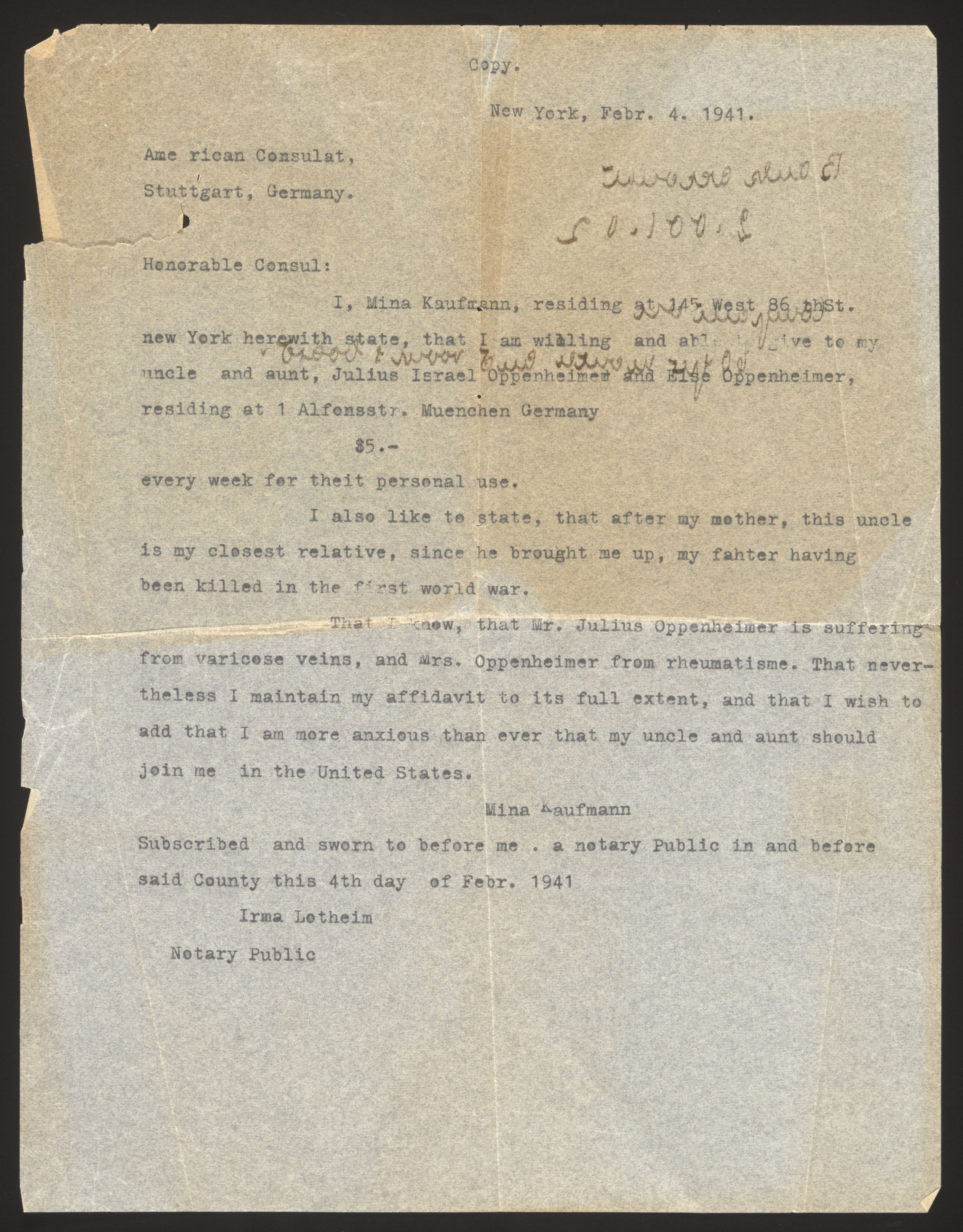 Correspondence (untranscribed)